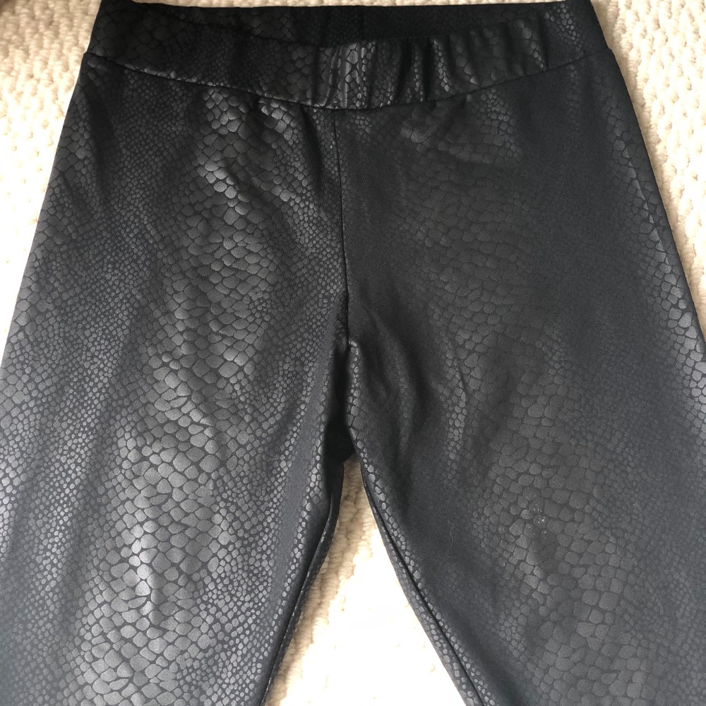 Faux Python Black Pants
